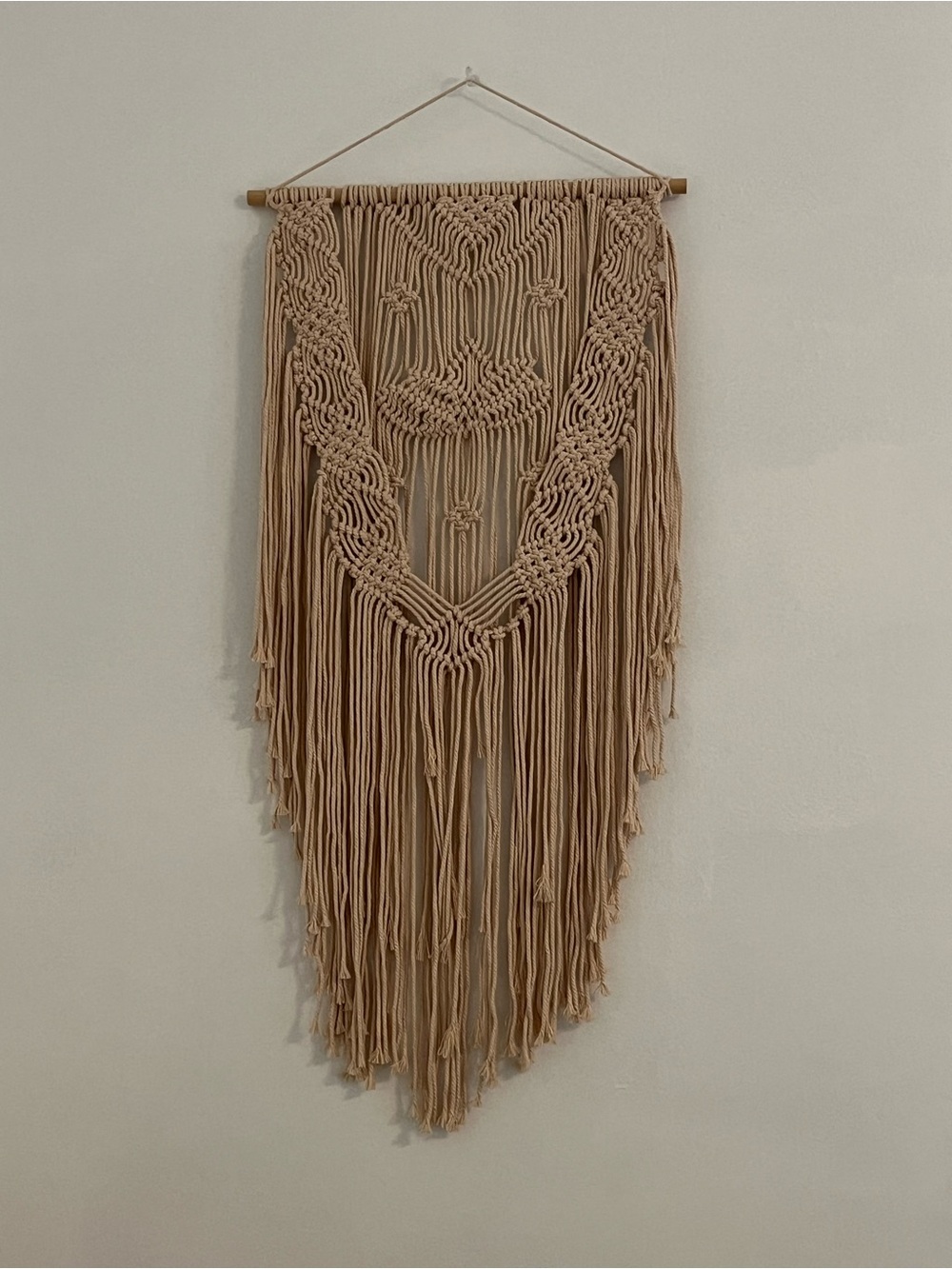 Handmade Beige Macramé Wall Hanging - Boho Home Wall Decor